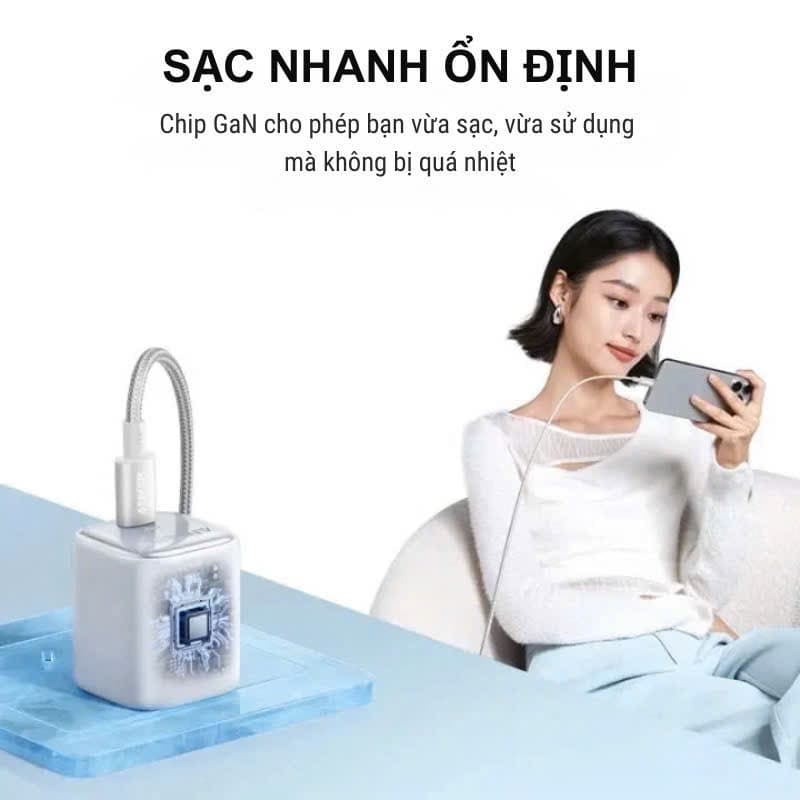 Củ Sạc GaN Anker Zolo 30W PD Sạc Nhanh Không Nóng, Chân Gập Gọn
