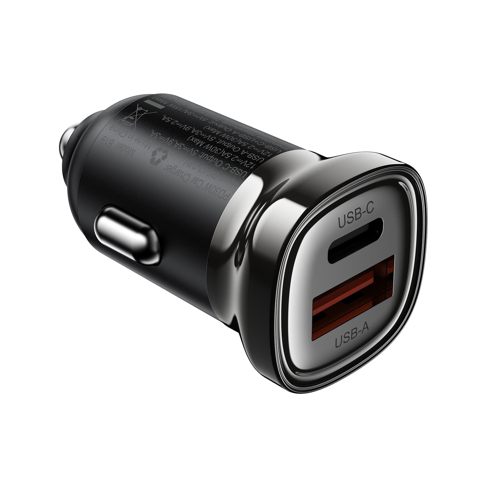 Tẩu Sạc Ô Tô ACEFAST B19 30W – USB-C PD, USB-A QC, Sạc Nhanh Chính Hãng