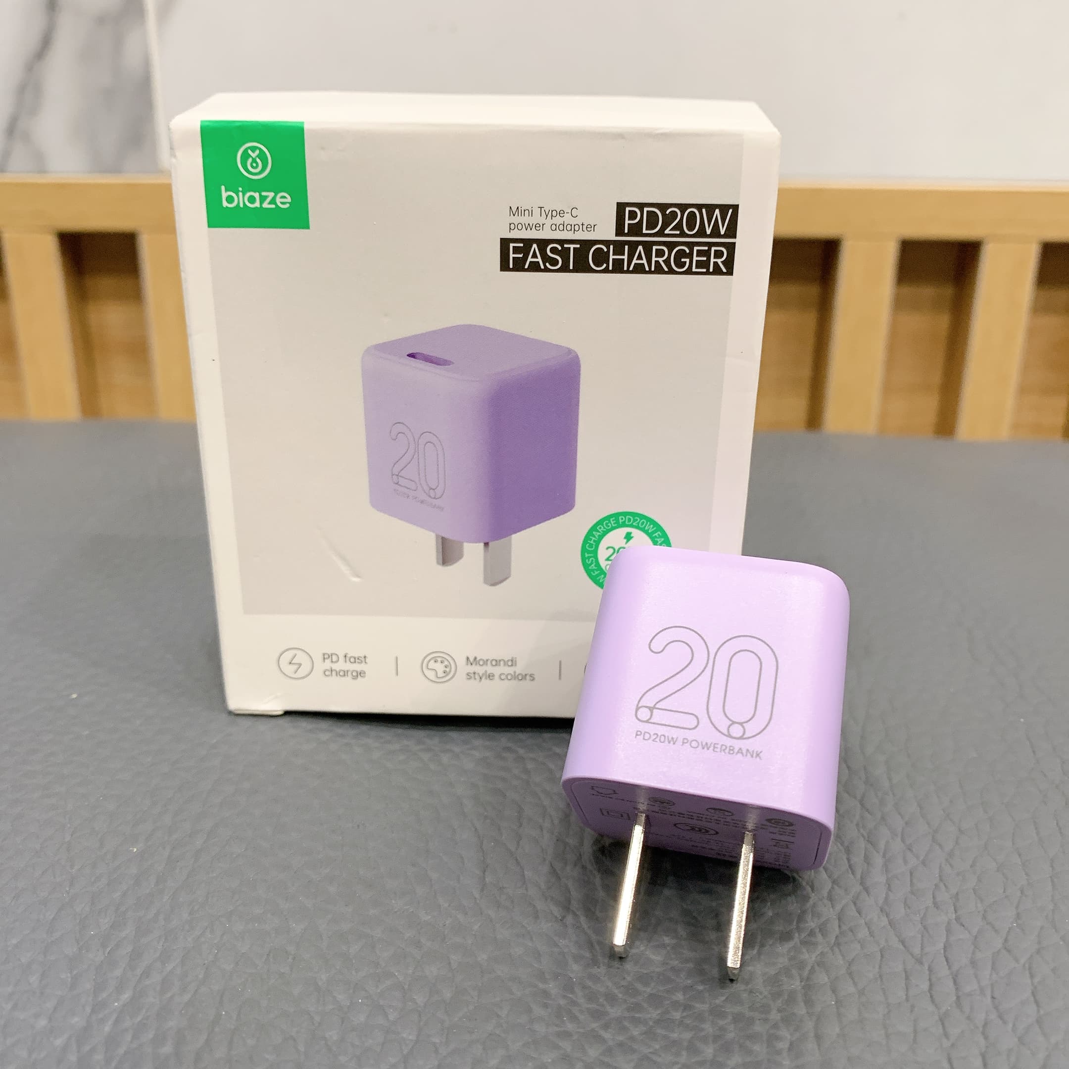 Củ Sạc Nhanh BIAZE P018B 20W GaN Mini USB-C PD 3.0 Chính Hãng Màu Tím Morandi