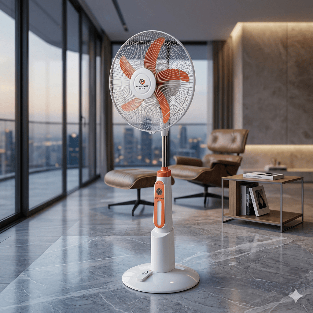 Quạt Tích Điện EASY POWER EP-8816 Có Đèn LED, Điều Khiển Từ Xa, Dùng Khi Mất Điện 3-5 Giờ