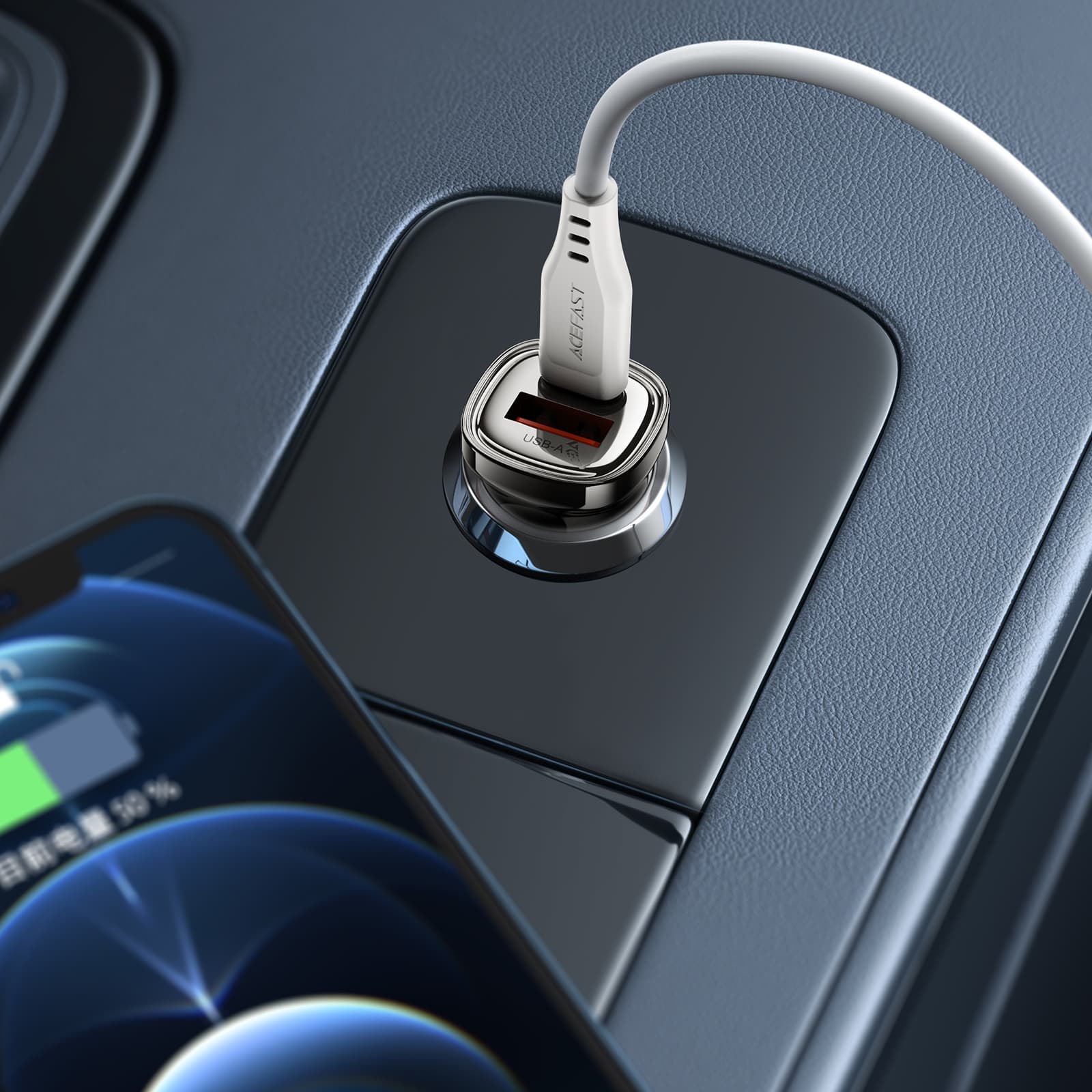 Tẩu Sạc Ô Tô ACEFAST B19 30W – USB-C PD, USB-A QC, Sạc Nhanh Chính Hãng