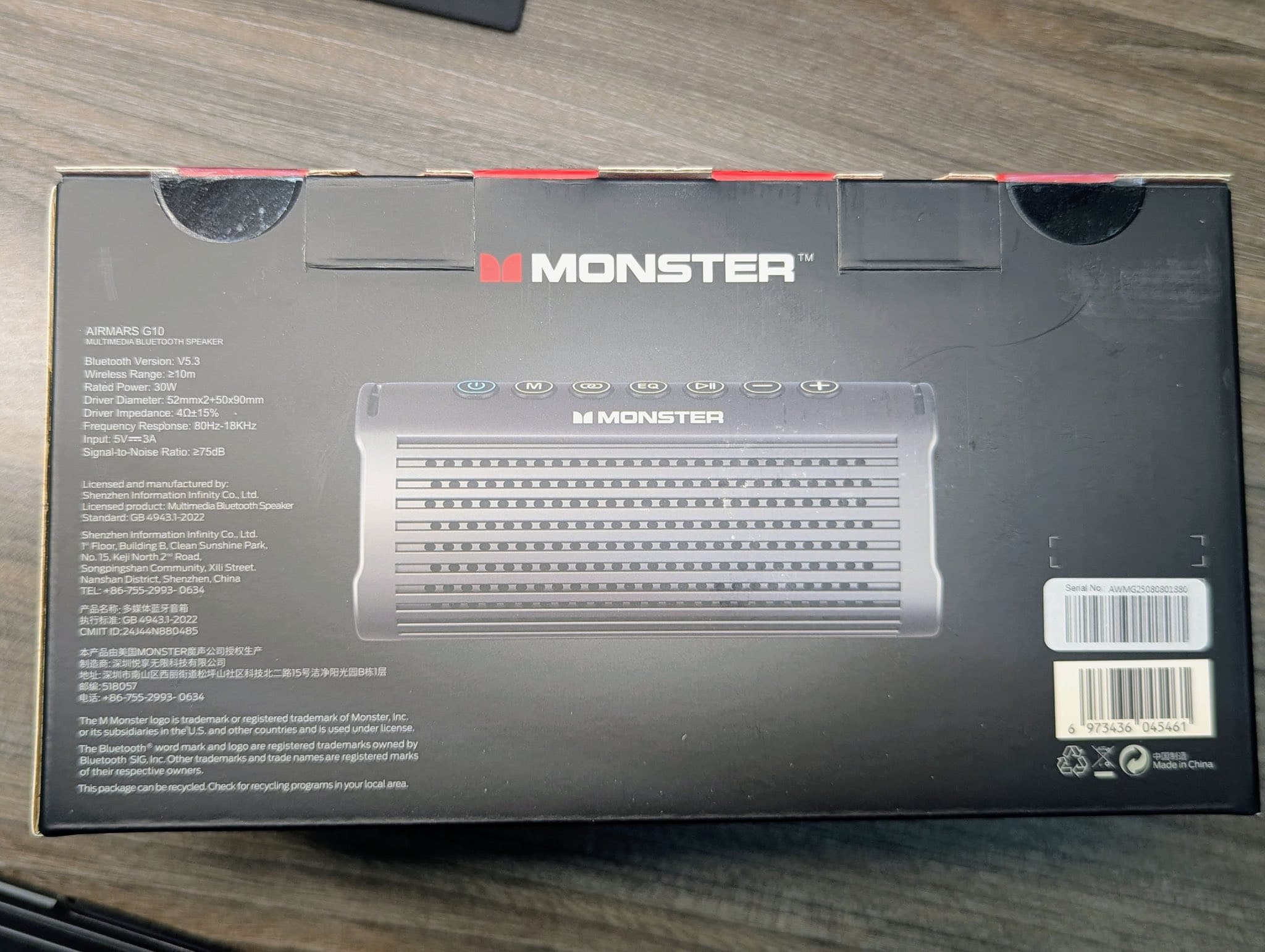 Loa Bluetooth Monster Airmars G10 Công Suất 30W Bluetooth 5.3 Hỗ Trợ TWS