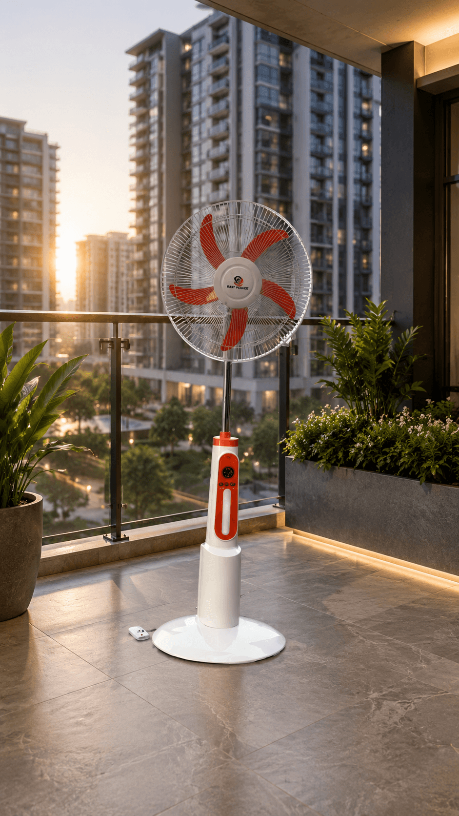 Quạt Tích Điện EASY POWER EP-8816 Có Đèn LED, Điều Khiển Từ Xa, Dùng Khi Mất Điện 3-5 Giờ