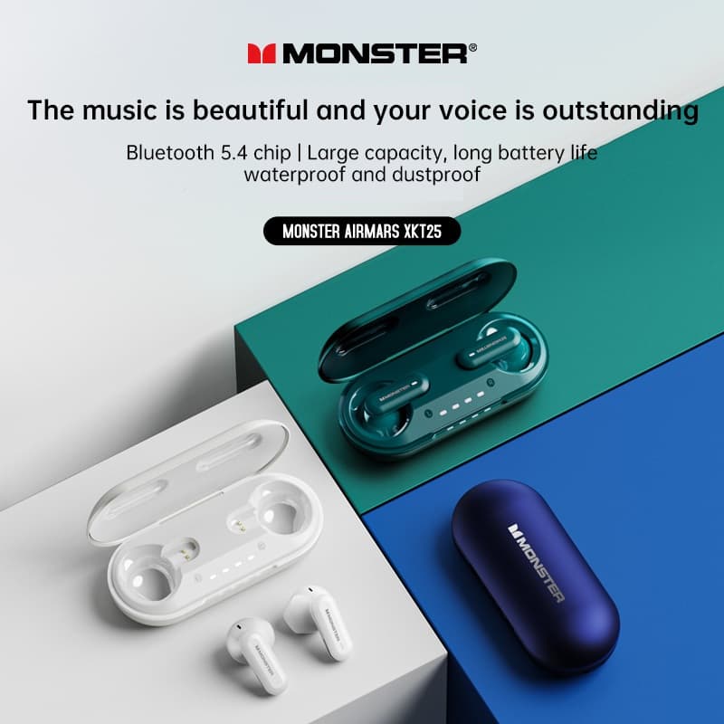Tai nghe Monster Airmars XKT25, Bluetooth 5.4, công thái học, độ trễ thấp ( random màu)