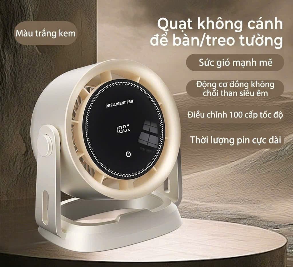 Quạt Để Bàn Treo Tường K801 Pro Pin 4000mAh – 199 Cấp Độ Gió