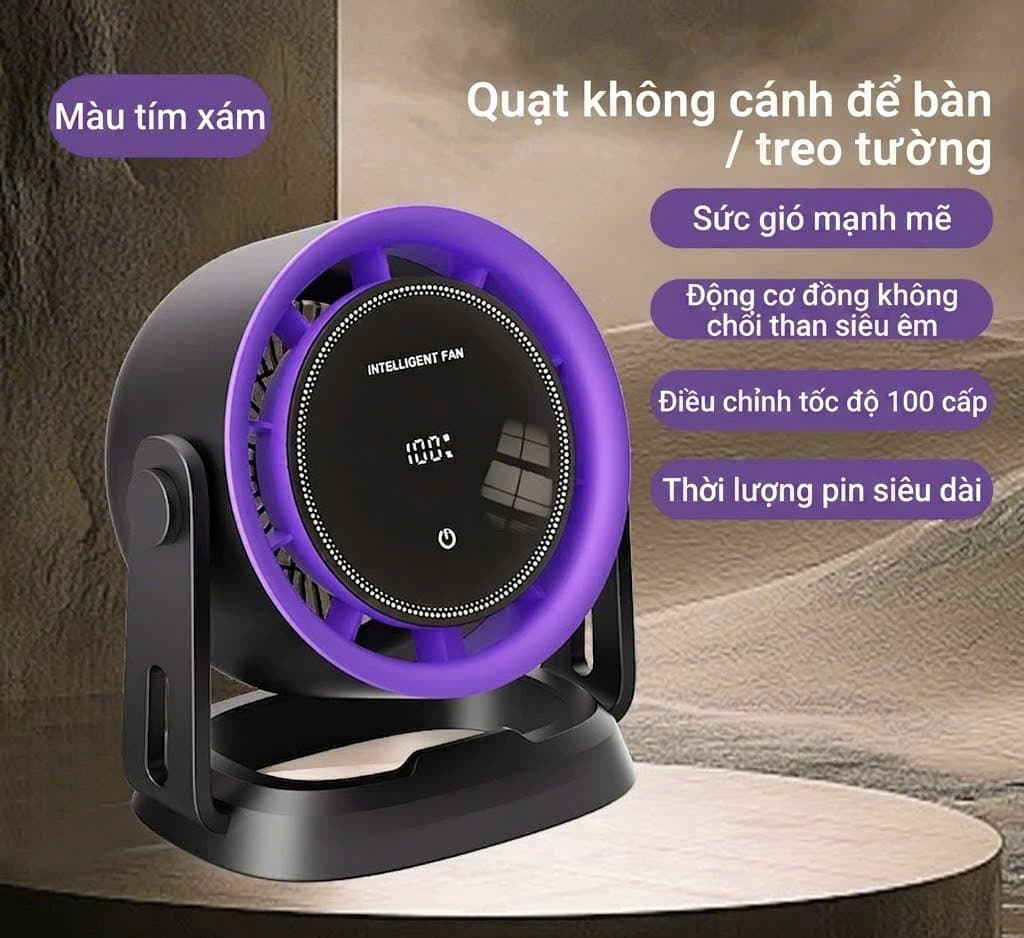 Quạt Để Bàn Treo Tường K801 Pro Pin 4000mAh – 199 Cấp Độ Gió