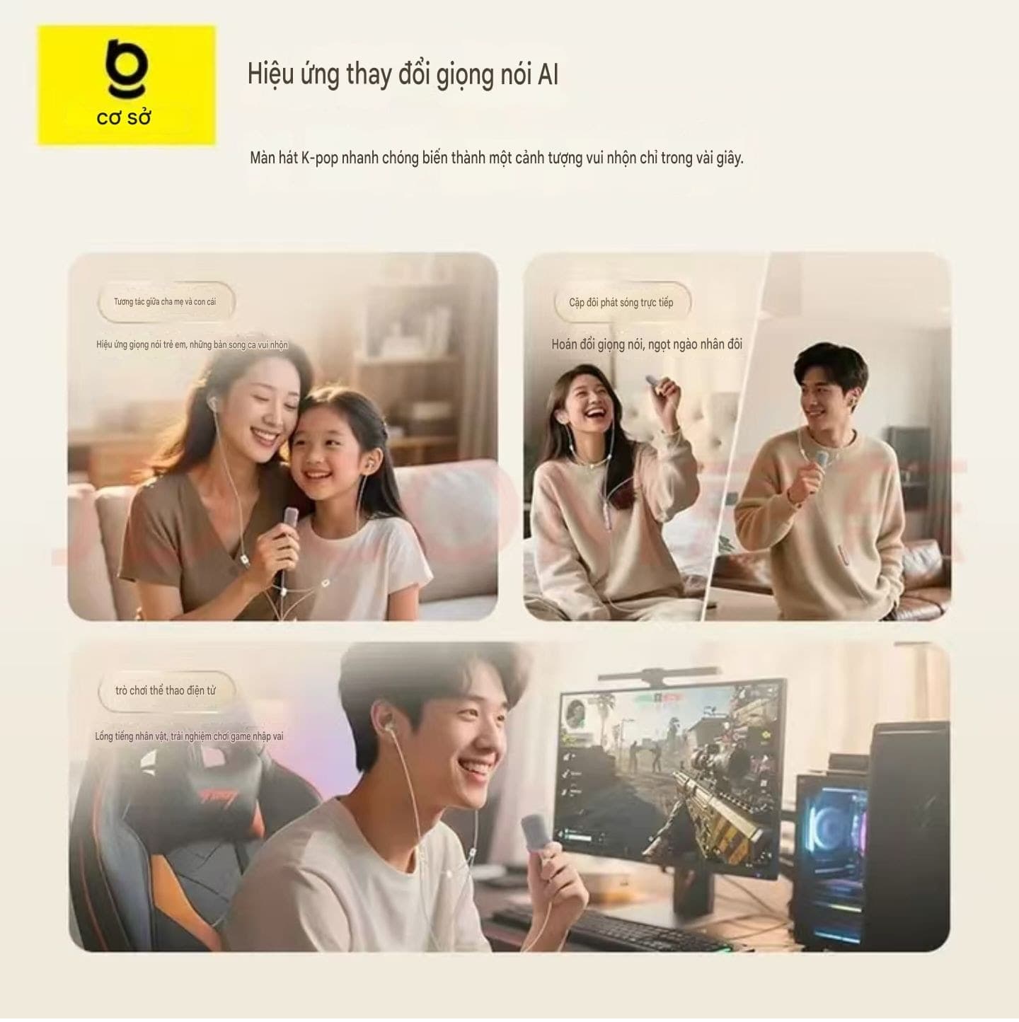 Tai Nghe Dây Type C BASEUS ANCOK - K1, Dùng Được lp 17, Mic Thu Âm Chuyên Nghiệp Hát Karaoke Online
