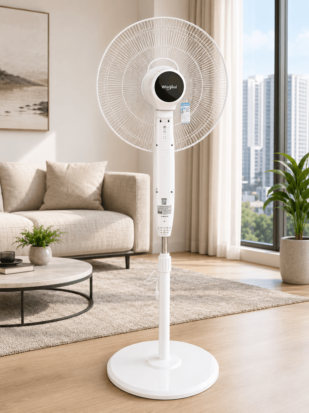 QUẠT ĐỨNG CÓ REMOTE tự thay đổi tốc độ WHIRLPOOL WFS-40JR CAO CẤP ĐẸP MẮT thương hiệu Mỹ