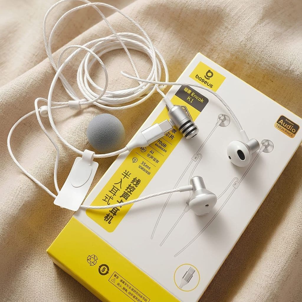 Tai Nghe Dây Type C BASEUS ANCOK - K1, Dùng Được lp 17, Mic Thu Âm Chuyên Nghiệp Hát Karaoke Online