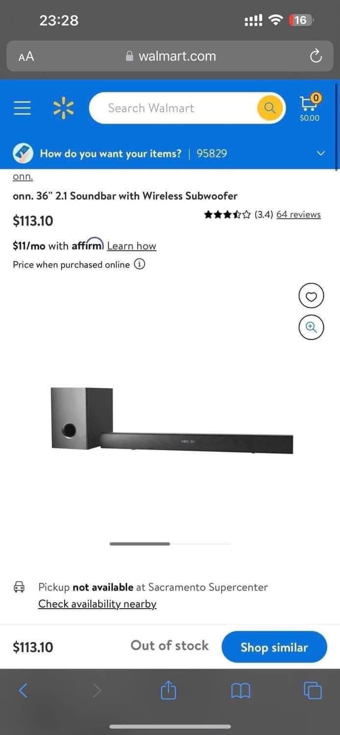 Loa Soundbar ONN 36 Inch 2.1 Kèm Subwoofer Không Dây – Công Suất 280W, Dolby Digital Plus