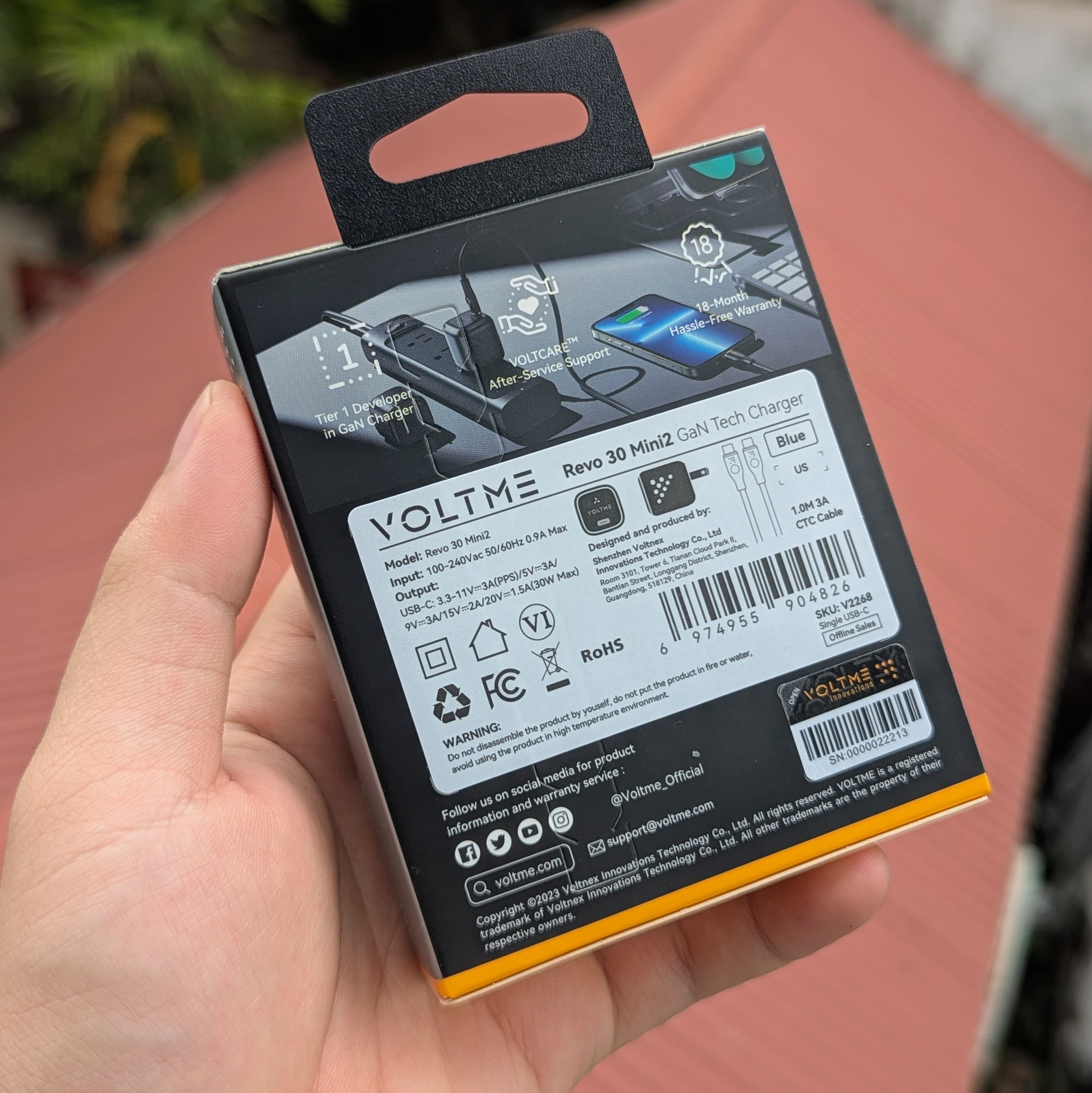 Củ Sạc Nhanh VOLTME Revo 30 Mini2 GaN 30W PD USB-C Tặng Cáp C To C