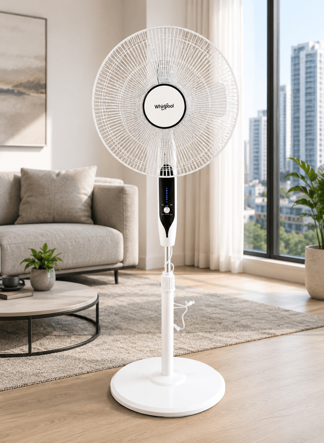 QUẠT ĐỨNG CÓ REMOTE tự thay đổi tốc độ WHIRLPOOL WFS-40JR CAO CẤP ĐẸP MẮT thương hiệu Mỹ