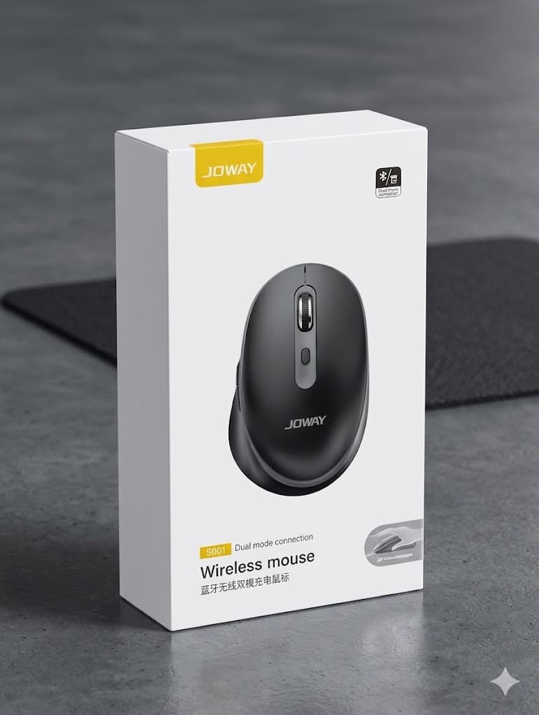 Chuột Công Thái Học JOWAY S001 Không Dây Bluetooth + 2.4G Pin Sạc 400mAh