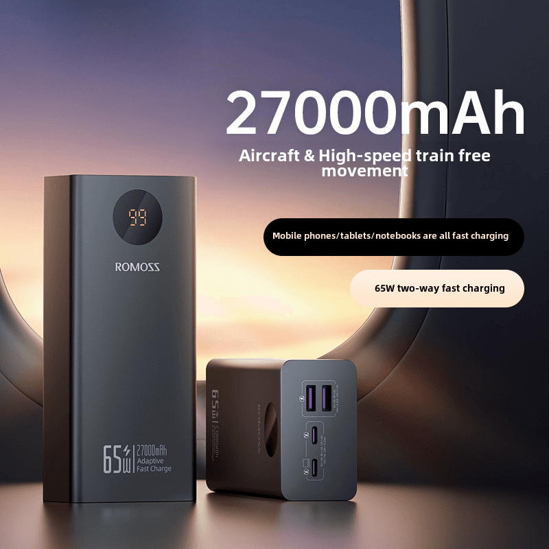 Pin sạc dự phòng ROMOSS PEA27S Pro 27000mAh 65W sạc nhanh PD, 4 cổng, hỗ trợ laptop - New Fullbox