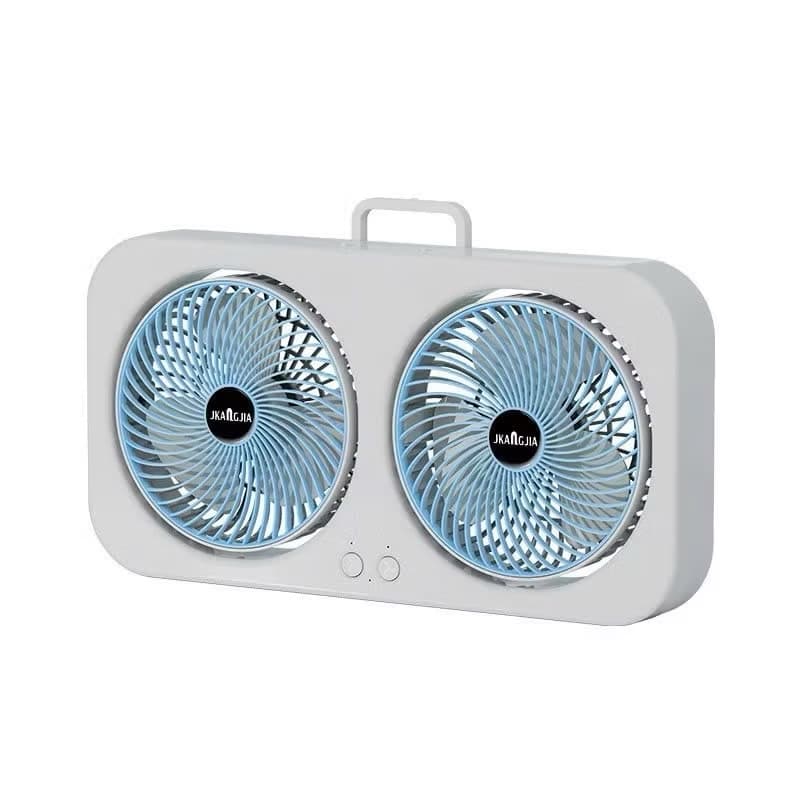 Quạt sạc điện, quạt tích điện 2 động cơ siêu khoẻ, công suất 12W, Chạy êm, sử dụng 3-4h