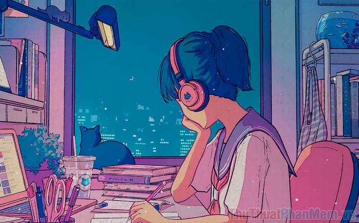 Bộ sưu tập hình nền máy tính Chill Lo-fi Anime