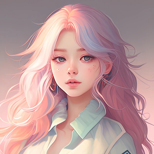 Cute Asian girl kawaii anime avatar Ai generative art ...