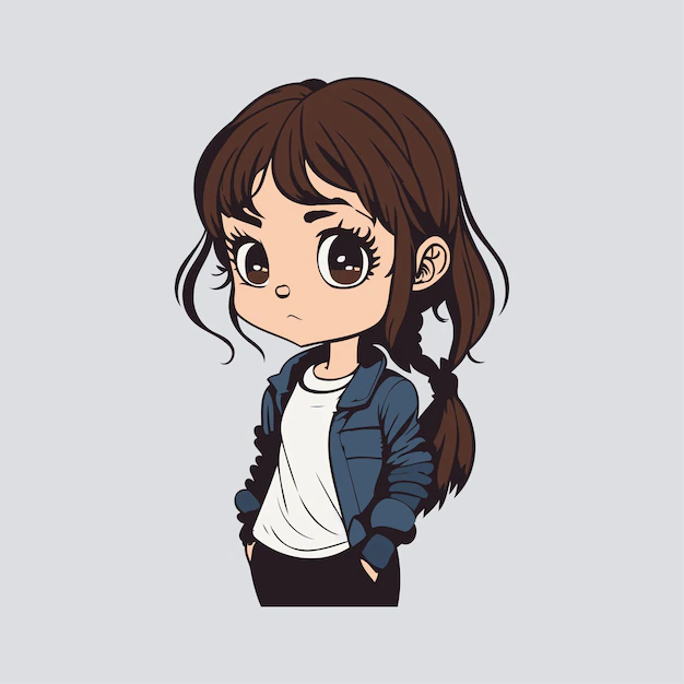 Premium Vector | Cute adorable Little Girl character avatar ...