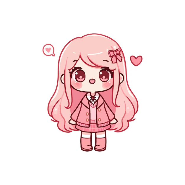 Cute girl chibi ai generated image | Premium AI-generated vector