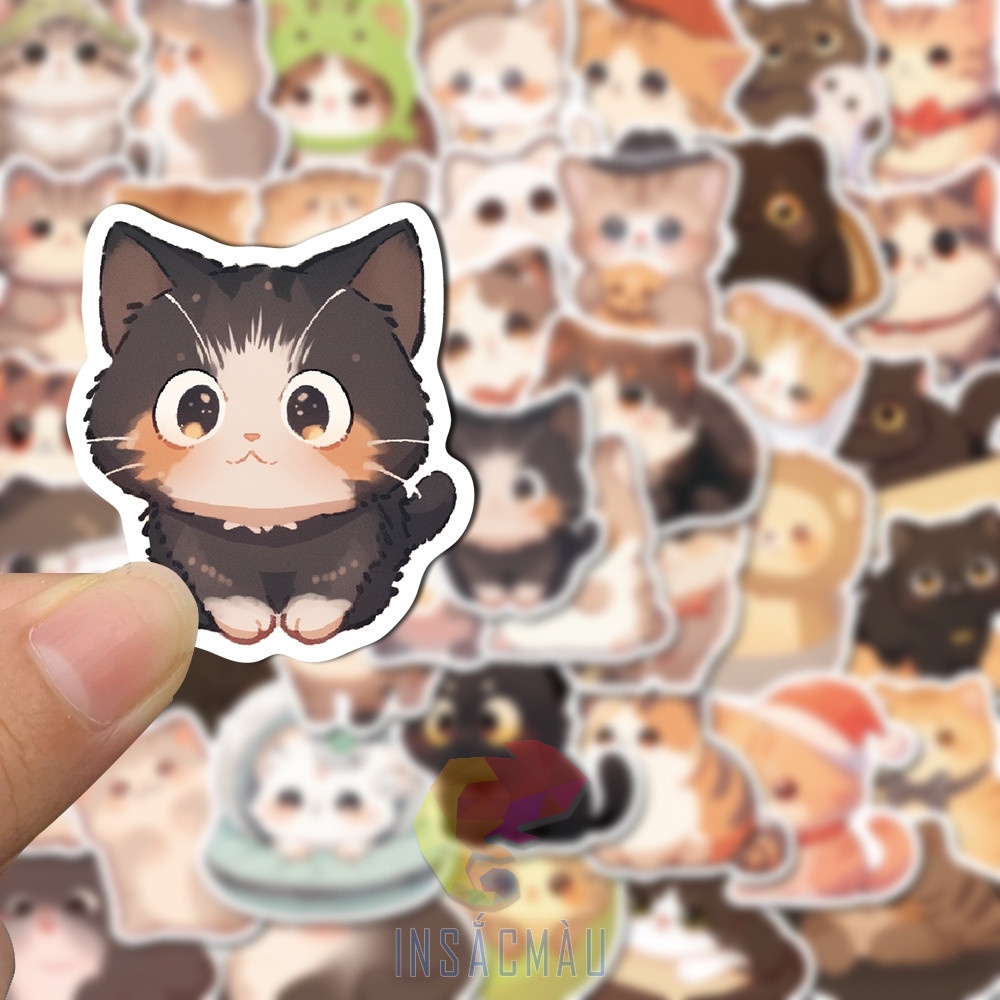 60+ Mẫu Sticker Mèo Cute, Dễ Thương Được Yêu Thích Nhất - In ...