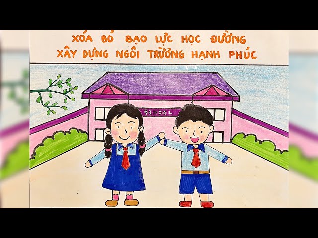 Vẽ tranh phòng chống bạo lực học đường | Vẽ Ngôi trường hạnh ...