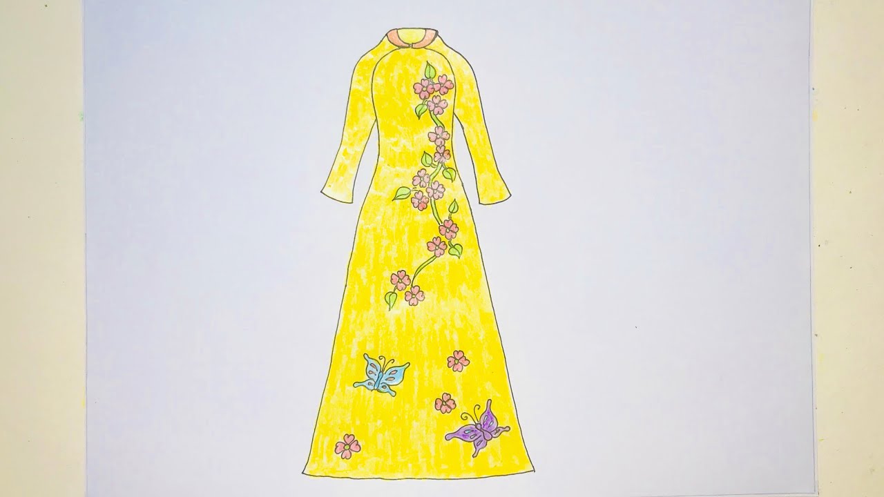 VẼ ÁO DÀI TRUYỀN THỐNG VIỆT NAM PHẦN 1 | draw Vietnamese traditional long  dress